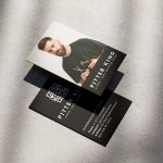 Format guide showing the solo barber name card template is editable in Canva free plan and exports as a standard business card print PDF