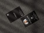 Use case graphic showing the barber business card template works for solo chair renters and barbershop owners issuing staff cards