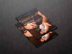 Barbershop welcome offer flyer template A5 Canva design with QR code and 20 percent discount promotion