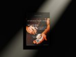 Editable Canva barbershop flyer template A5 for welcome offer promotion with QR code and customizable design