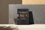 Editable logo and slogan section of the A5 barbershop brochure template open in Canva editor