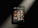 Multi-image photo grid section in the A5 barber portfolio brochure template showing placeholder haircut photos in Canva