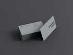 Front face of the ultra-minimal grey barbershop card template showing only the word barbershop centred on a clean grey background