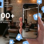 200+ barber social media hooks — free Reels and post headline kit PDF cover