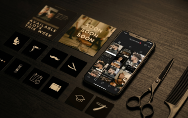 Barbershop social media Canva templates and Instagram post designs for barber marketing