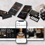 Barbershop Identity Starter Kit — business card, brochure, loyalty card, referral card and Instagram templates laid out together