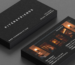 Premium barbershop business card featuring shop interior photo