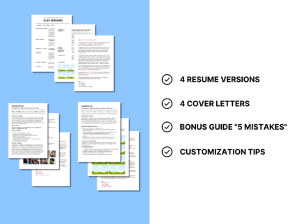 What's included in the barber apprentice resume kit — 4 resume versions, cover letter, and bonus guide