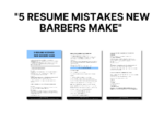 Editable barber resume template — instant download, works as resume or CV